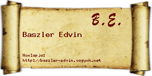 Baszler Edvin névjegykártya